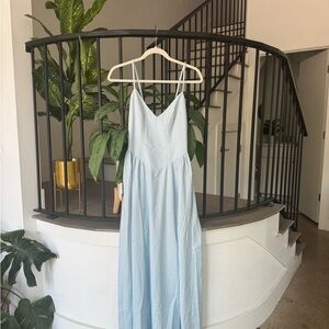 Elegant Sky Blue Maxi Dress